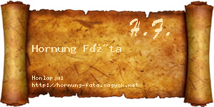 Hornung Fáta névjegykártya